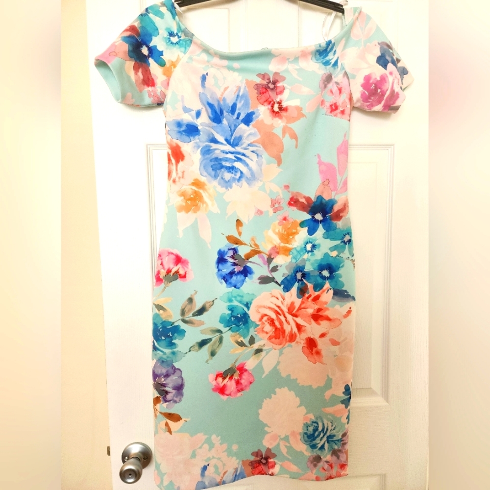 Off Shoulder Floral Dress